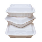 Bagasse Hinged Clamshell Containers